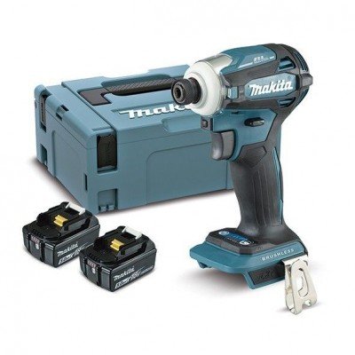 Aparafusador de impacto Makita BL 18V 5,0Ah LXT 180Nm com makpac DTD172RTJ