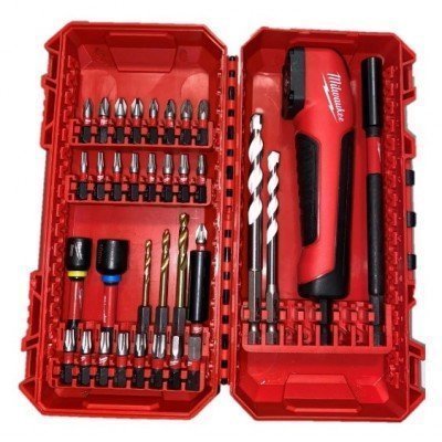 Conjunto de brocas e pinos Milwaukee Shockwave com adaptador angular