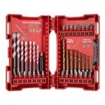 Mala Milwaukee de 39 peças com brocas multimaterial, brocas de metal Red Hex e brocas de aparafusar Shockwave™.