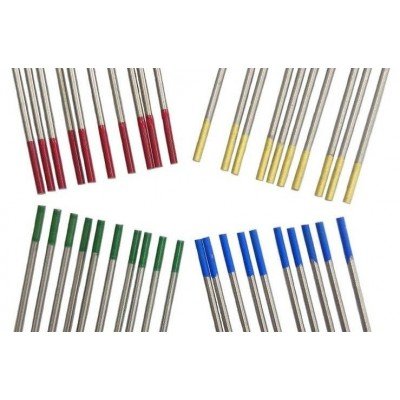 Elétrodo de tungsténio azul vermelho vermelho verde dourado para soldadura TIG