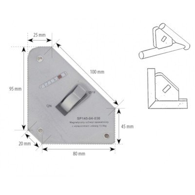 SPARTUS® Soporte magnético para soldadura con interruptor de encendido y apagado 13,5 kg