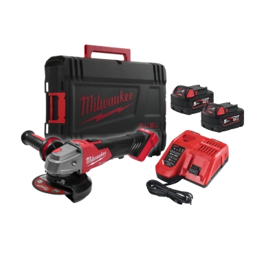 Milwaukee M18 FSAG125XB-502X Rebarbadora de acabamentos M18 FUEL™ 125mm com travão e interruptor de bloqueio