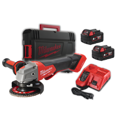 Milwaukee M18 ONEFSAG125XPDB-502X Rebarbadora M18 FUEL™ ONE-KEY™ DE 125MM COM FRENO E INTERRUPTOR DE PALETA