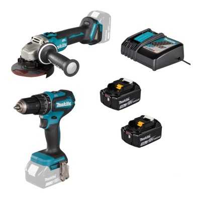 Makita Kit combinado LXT® 18V DLX2334T Berbequim de impacto e rebarbadora angular