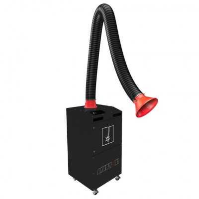 Extrator de fumos de soldadura móvel AirMaster de 3 m, caudal de 1400 m³/h SPARTUS®