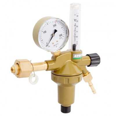 Spartus Regulador de pressão para Árgon/Árgon+CO₂ 200 bar com rotâmetro