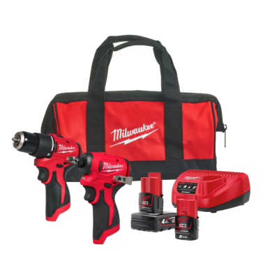 Milwaukee M12 BLPP2B-422B Kit Powerpack M12™ BRUSHLESS Berbequim e Aparafusadora de Impacto