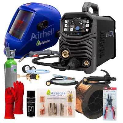 Kit completo de soldadura MIG/MAG com gás para aço carbono Spartus Easymig 210LED