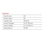 Válvula seguridad soplete Galagar Oxígeno